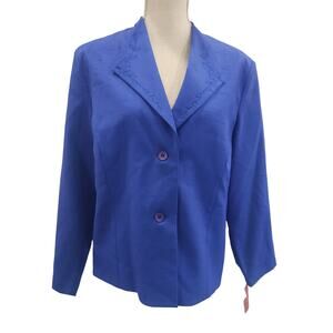 Vintage Womens XL Floral Embroidered Blazer Jacket Made in the USA NWT